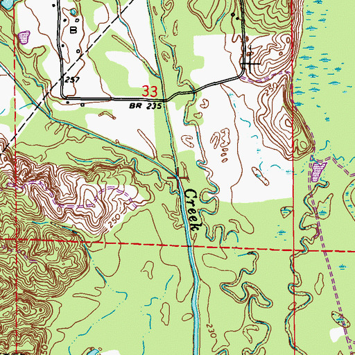 Topographic Map of Boguegaba Creek, MS