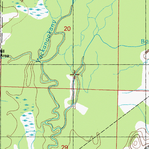 Topographic Map of Bokshenya Creek, MS