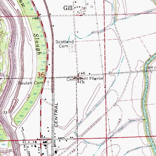 Topographic Map of Bold Pilgrim Church, MS