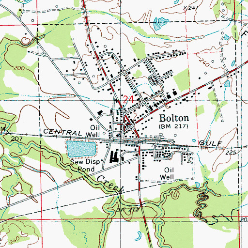 Topographic Map of Bolton, MS