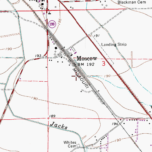 Topographic Map of Township of Richland, AR