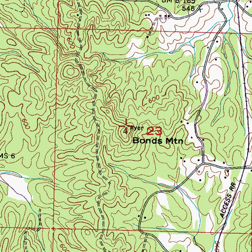 Topographic Map of Bonds Mountain, MS