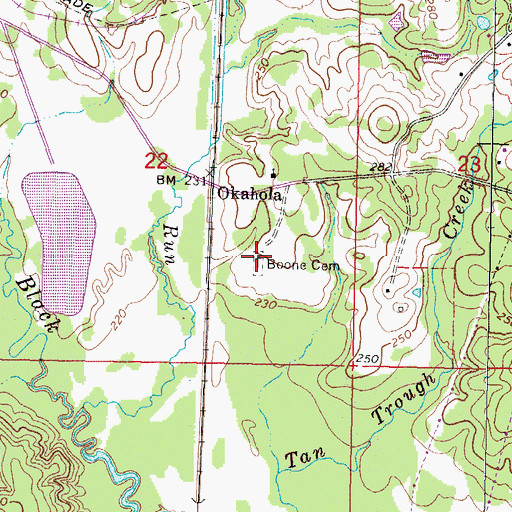 Topographic Map of Boone Cemetery, MS