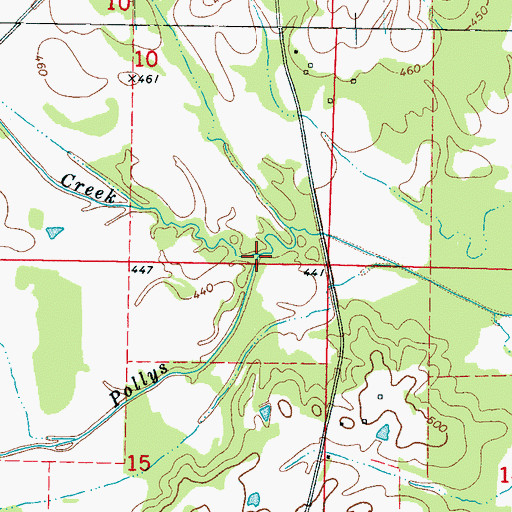 Topographic Map of Boone Creek, MS