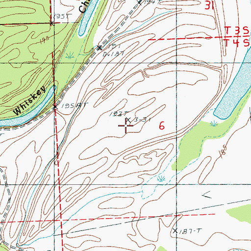 Topographic Map of Bordeaux Island, MS