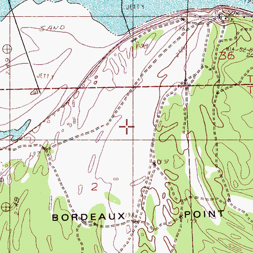 Topographic Map of Bordeaux Point, MS