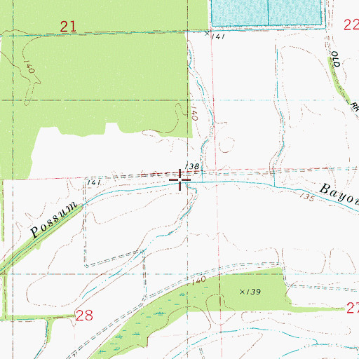 Topographic Map of Possum Bayou, MS
