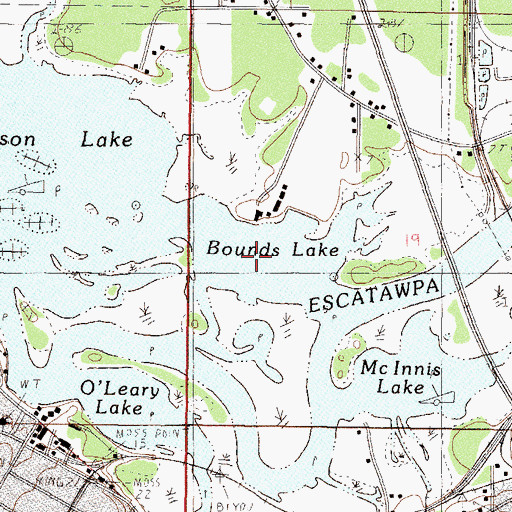 Topographic Map of Bounds Lake, MS