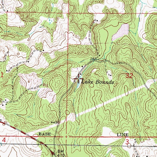 Topographic Map of Lake Bounds, MS