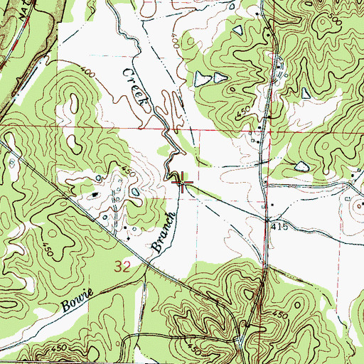 Topographic Map of Bowie Branch, MS