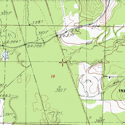 Topographic Map of Box Creek, MS
