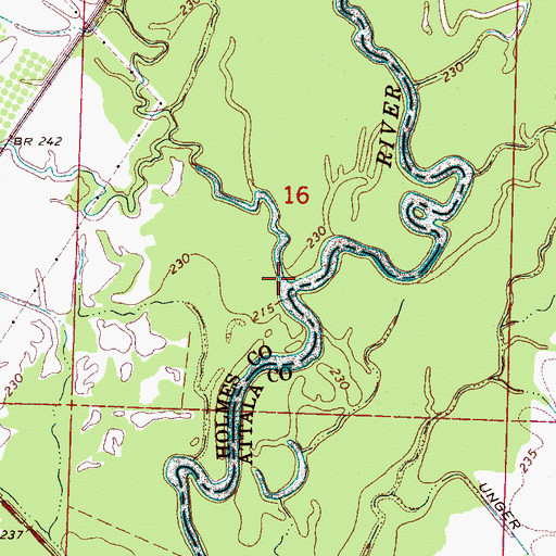 Topographic Map of Box Creek, MS