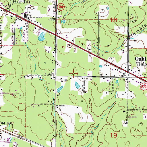Topographic Map of Township of Washington, AR