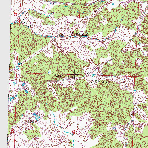 Topographic Map of Boyd Cemetery, MS