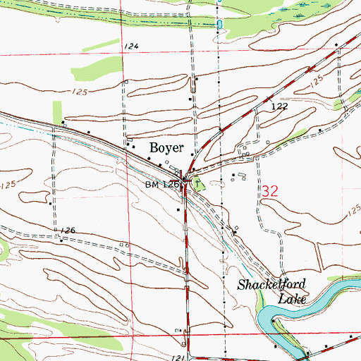 Topographic Map of Boyer, MS