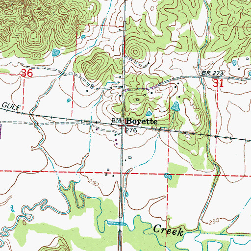 Topographic Map of Boyette, MS