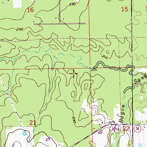 Topographic Map of Township of Whiteville, AR