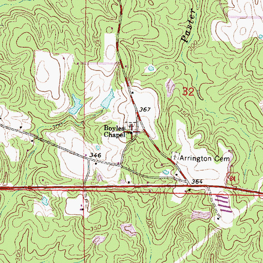 Topographic Map of Boyles Chapel, MS