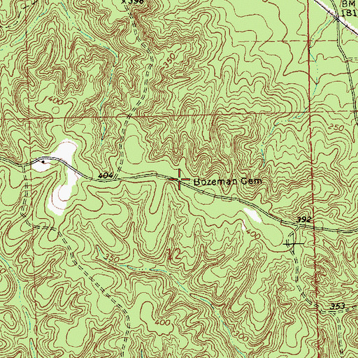 Topographic Map of Bozeman Cemetery, MS