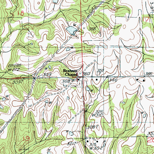 Topographic Map of Braham Chapel, MS