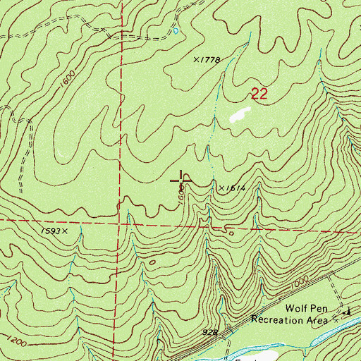 Topographic Map of Township of Dickerson (historical), AR