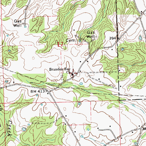 Topographic Map of Brandon Bay Church, MS
