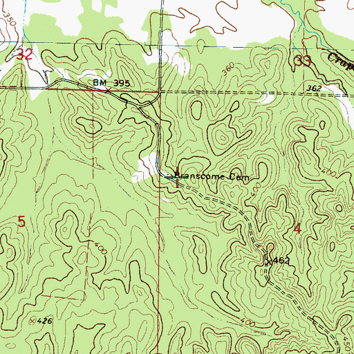 Topographic Map of Branscome Cemetery, MS