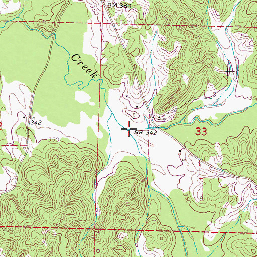 Topographic Map of Braswell Branch, MS