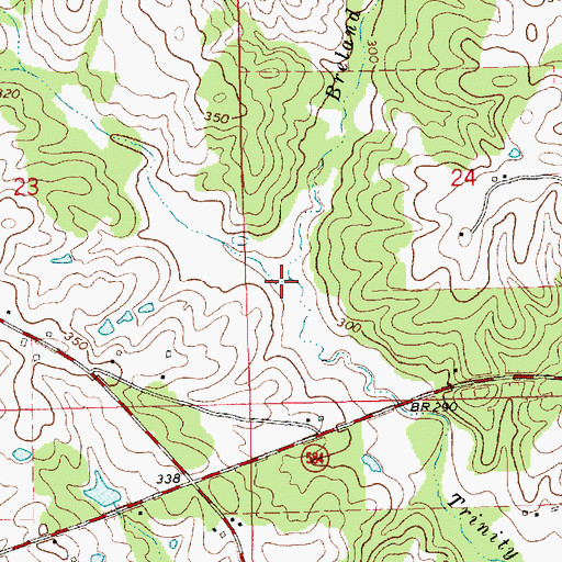 Topographic Map of Breland Branch, MS