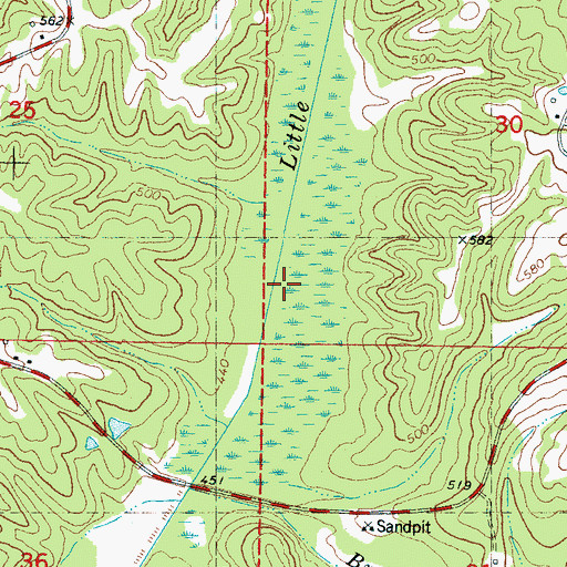 Topographic Map of Briar Branch, MS