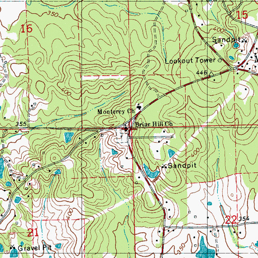 Topographic Map of Briar Hill Church, MS