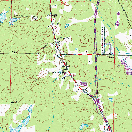 Topographic Map of Briarwood Church, MS