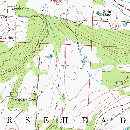Topographic Map of Township of Horsehead, AR