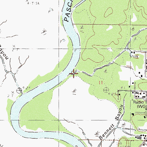 Topographic Map of Brickyard Bayou, MS