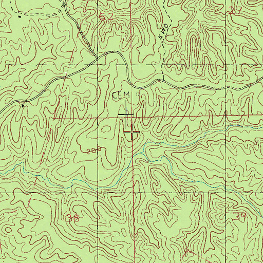 Topographic Map of Briscoe Cemetery, MS