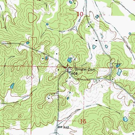 Topographic Map of Brister Cemetery, MS