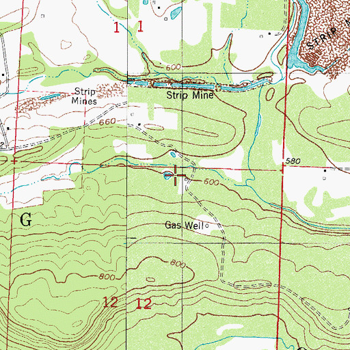 Topographic Map of Township of King, AR