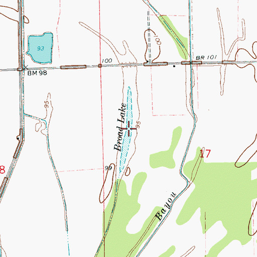 Topographic Map of Broad Lake, MS