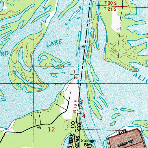 Topographic Map of Broken Pumpkin Creek, MS