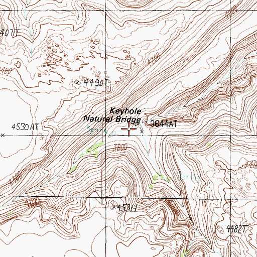 Topographic Map of Keyhole Natural Bridge, AZ