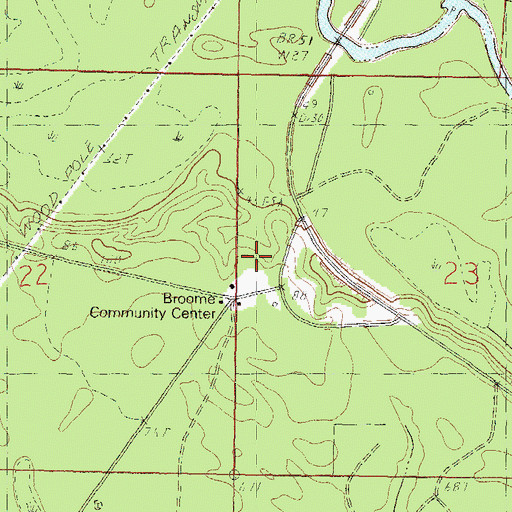 Topographic Map of Broome School, MS