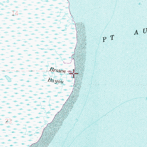 Topographic Map of Brown Bayou, MS