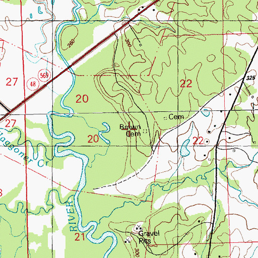 Topographic Map of Brown Cemetery, MS