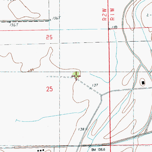 Topographic Map of Brown Chapel, MS