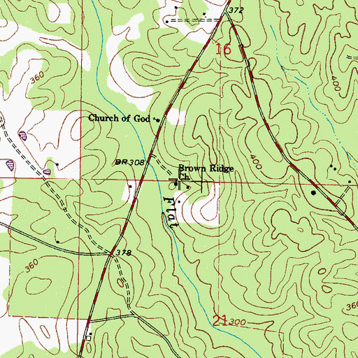 Topographic Map of Brown Ridge Church, MS