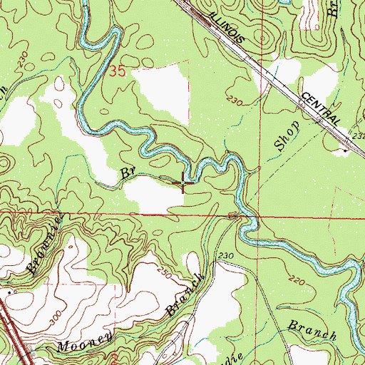 Topographic Map of Brownie Branch, MS