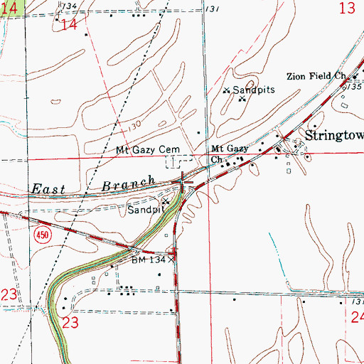 Topographic Map of Browns Bayou, MS