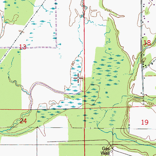 Topographic Map of Broyles Creek, MS