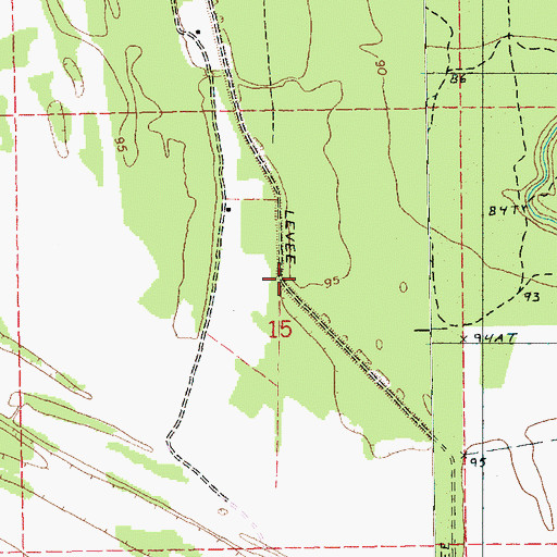 Topographic Map of Brunswick Circle Levee, MS