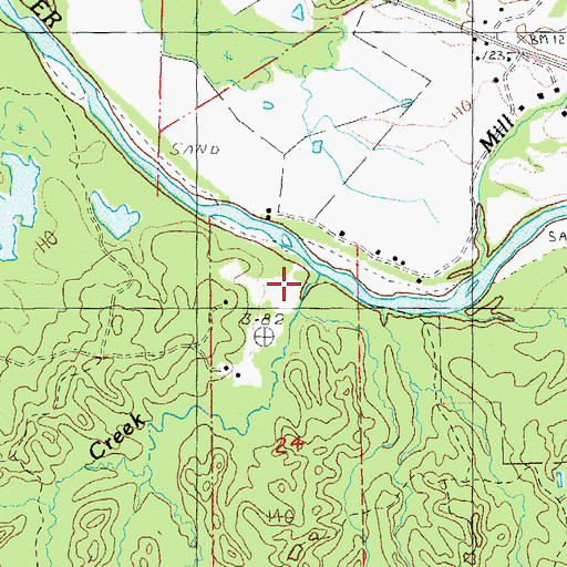 Topographic Map of Brush Creek, MS